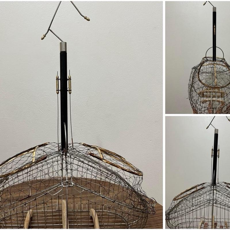 Lồng bay chim Chào Mào inox 2 cửa quấn đồng phom số 0 kim Thụt siêu nhạy kết hợp móc xoay 360 độ tiện lợi-phụ kiện lồng chim Huyền Trần