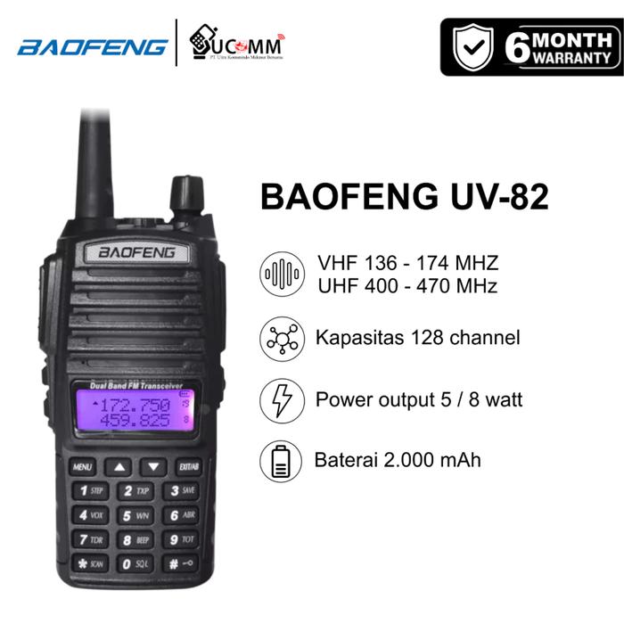 Gambar HANDY TALKY BAOFENG UV-82 UV82 DUALBAND 5WATT NEW GARANSI RESMI POSTEL ht walkie talkie - 5Watt dari Ucomm.ID Store Kota Surabaya Tokopedia