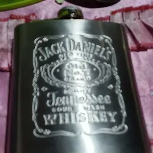 Hip Flask Stainless Steel 7 Oz Jack Daniel Desain Vintage Retro