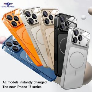 【New Instantly Turn into 17 Case】Large Window For iPhone 17 Pro max Frosted Magnetic Shell For 16 15 Pro max Frosted Corning Gorilla Glass 14 Pro Premium Feel 17Air Minimalist Drop-Proof Hard Case Casing