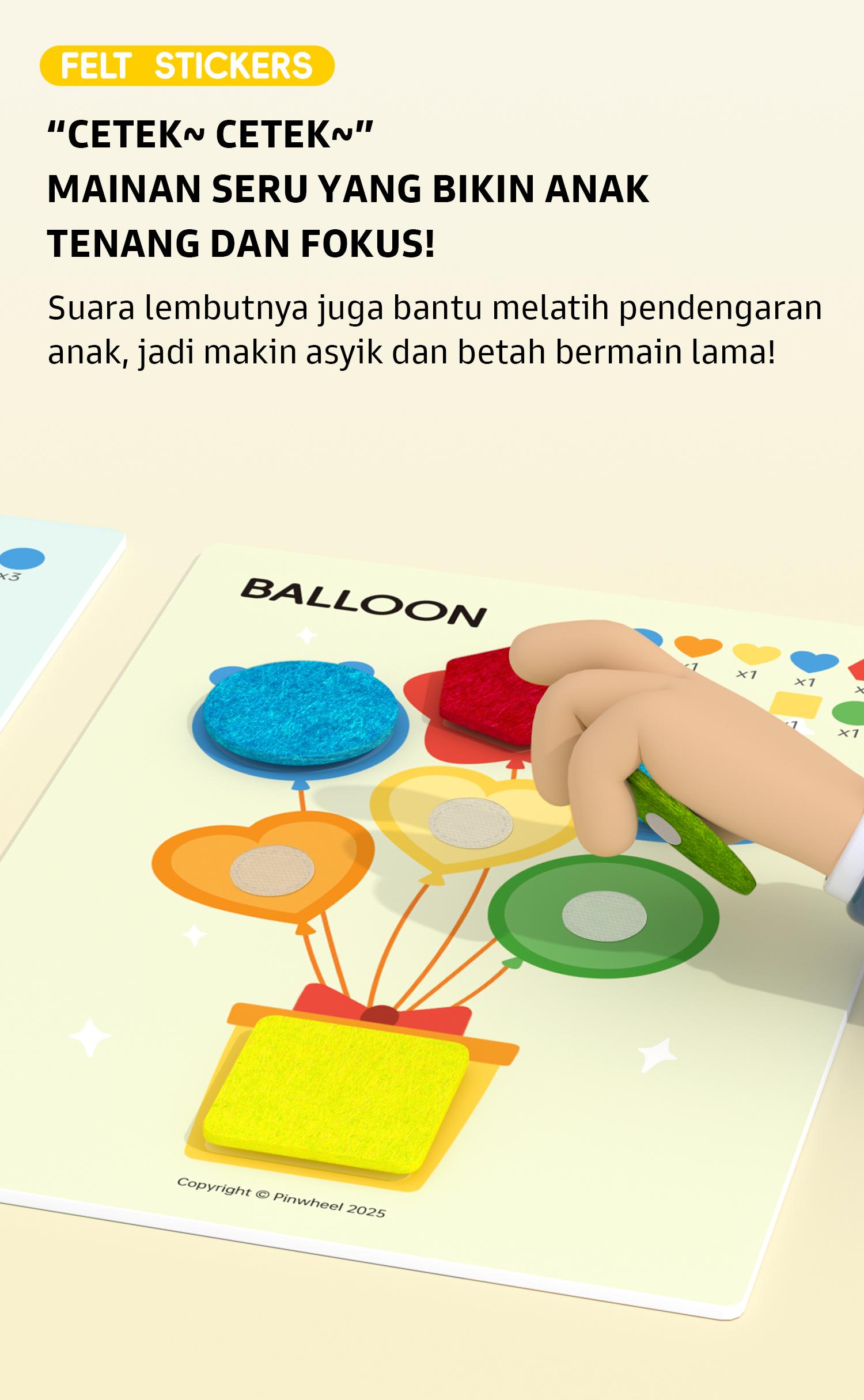 Pinwheel Felt Sticker DIY Mainan Edukasi Anak Stiker Busa Lembut Berwarna Kreatif Untuk Usia 3 Tahun Ke Atas
