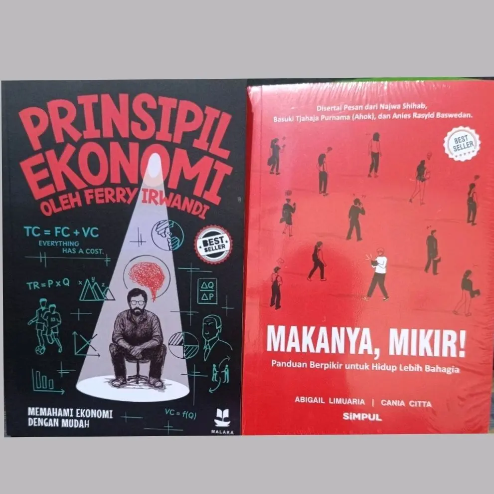 Paket 2 Buku Prinsipal Ekonomi oleh Ferry Irwandi & Makanya Mikir Panduan Berpikir untuk Hidup Lebih Bahagia Best Seller