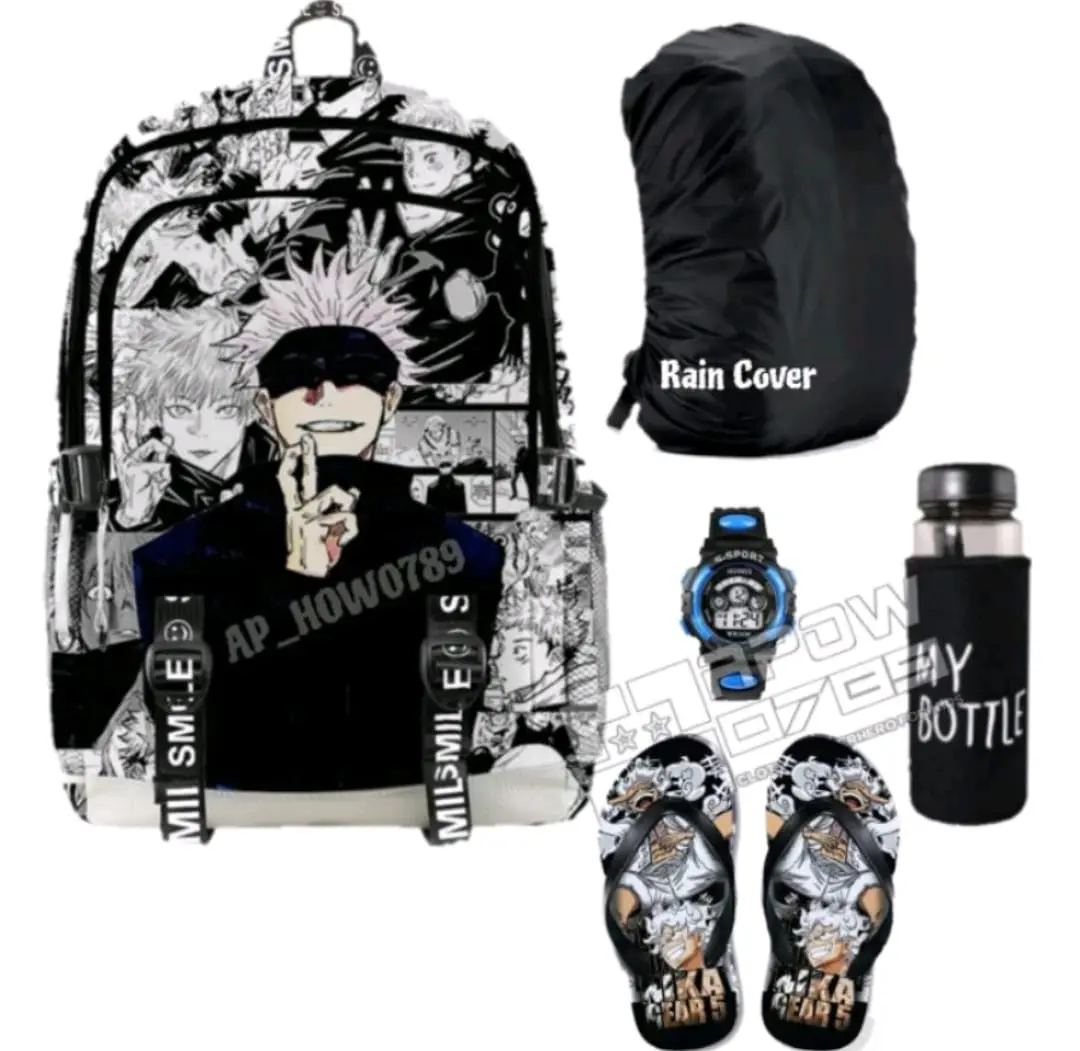 Tas anak karakter anime GOJO YUJI X SUKUNA tas ransel anak sekolah tas punggung anak laki laki tas anak berbonus