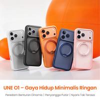 Gambar UNE O1 Casing iPhone 18/17 Pro Max, Kompatibel MagSafe, Magnetic Stand 360°, Shockproof, Tahan Jatuh, Perlindungan Maksimal - Oranye, iPhone 17 Pro Max dari UNE Store Indonesia Kab. Tangerang 3 Tokopedia