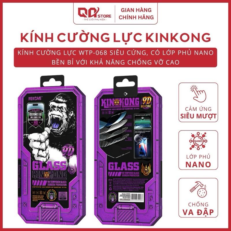 Kính Cường Lực Siêu Trong Siêu Cứng KinKong CORNING WEKOME Tím 9D Model WTP-068 Phiên Bản Cao Cấp Nhất (Không Khung Hỗ Trợ Dán)