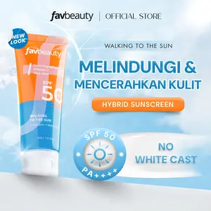 Fav Beauty Sunscreen SPF 50 PA++++ Walking To The Sun | 7x UV Protection Moisturizer Brightening Suncreen Sunblock Badan Physical Sunscreen Mencerahkan