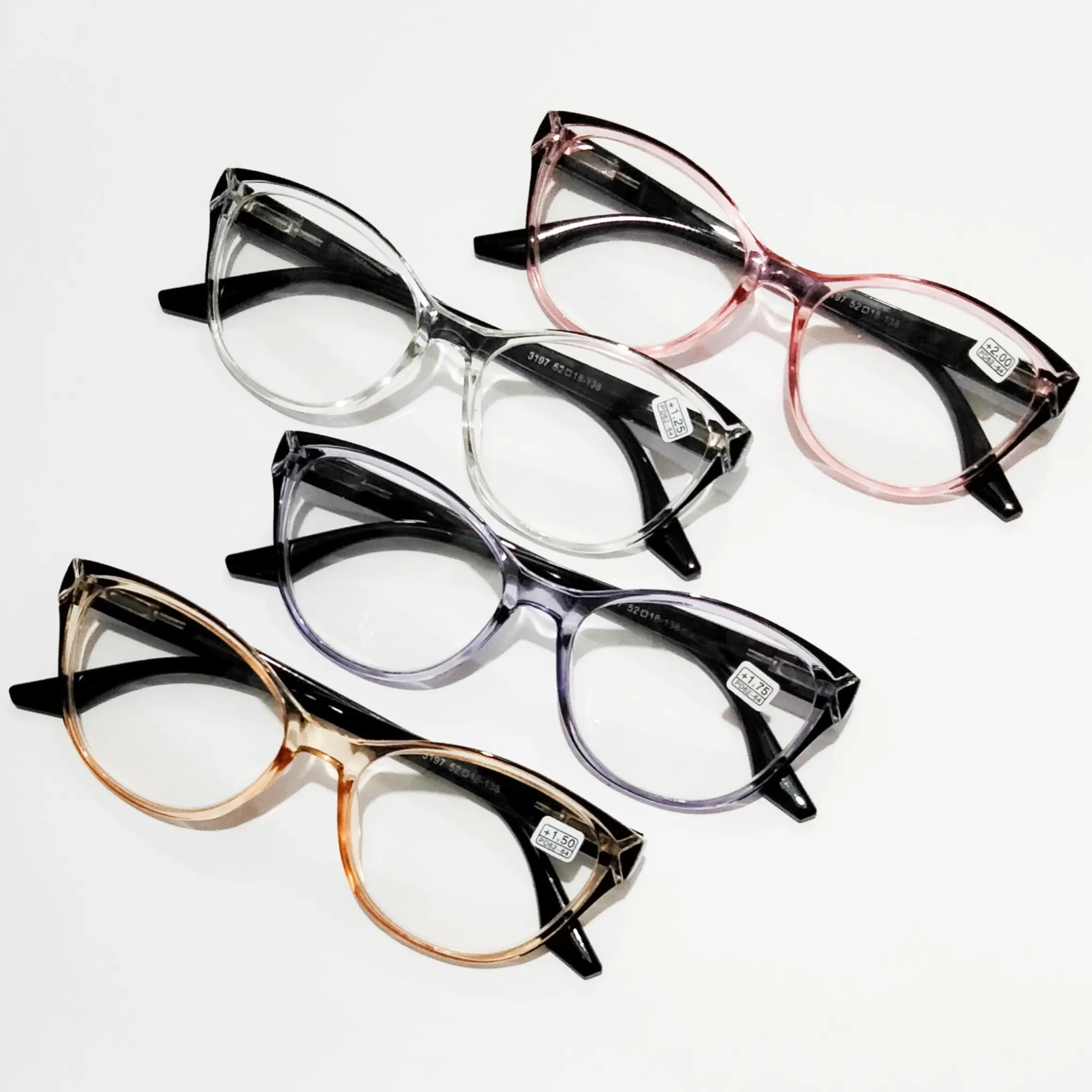 Kacamata Baca Plus Rabun Dekat Wanita Cat Eye Tangkai Per ukuran +0.50 s/d +4.00