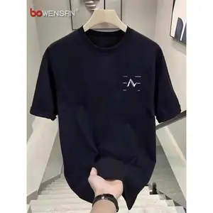 Kaos lengan pendek katun katun tebal gangster kelas atas pria 2024 pasang musim panas baru model atasan longgar jalan raya longgar model kaosmurah kaos marimas