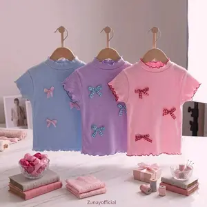 ATASAN ANAK PEREMPUAN 1-8 TAHUN KAOS ANAK PITA 3D BAHAN KNIT SOFT PREMIUM