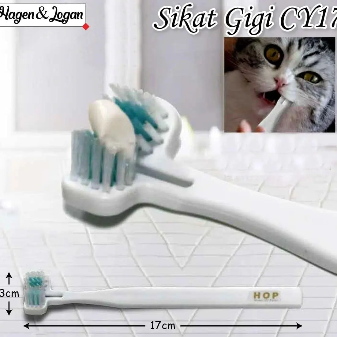 sikat gigi kucing/ pasta gigi kucing Hagen & logan CY17