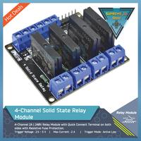 Jual 4-Channel Solid State 5V 12V 24V SSR Relay Module + Resistive Fuse