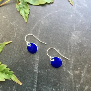 custom charm bandul anting earing akrilik biru gantung bahan