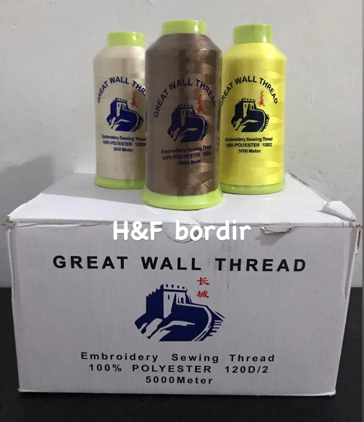 BENANG BORDIR GREAT WALL 100% POLYSTER BENANG JAHIT
