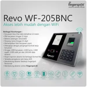 Mesin Absensi fingerprint Absen Revo WF 205BNC WIFI Wajah Kartu