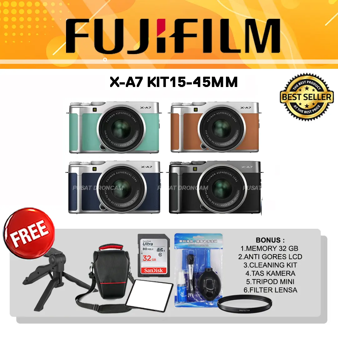 FUJIFILM XA7 X-A7 KIT15-45MM - PAKET BONUS