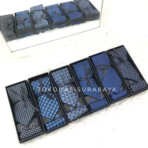 gift set new edition isi dasi panjang, pocket square, manset import