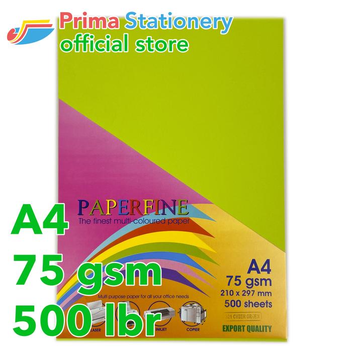 Gambar Paperfine Kertas HVS Warna A4 IT 321 Cyber Green Rim isi 500 lbr [TC] dari Prima Stationery Official Kota Administrasi Jakarta Utara Tokopedia