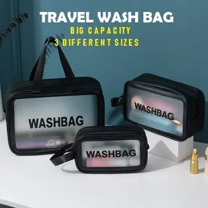 Waterproof Travel TRANSPARENT WASH BAG / Tas Kosmetik Toiletry
