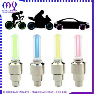 Tutup Pentil LED Nyala Per 1 pcs Lampu Roda Ban Mobil Sepeda Variasi