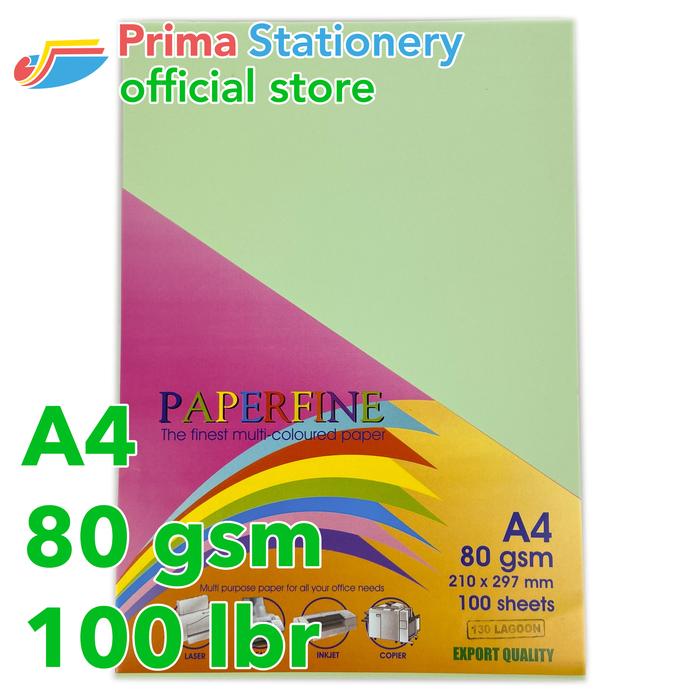 Gambar Paperfine Kertas HVS Warna A4 IT 130 Lagoon isi 100 lbr [TC] dari Prima Stationery Official Kota Administrasi Jakarta Utara Tokopedia