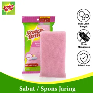 3M Scotch-Brite Sabut Jaring 15x7x2.5 cm Spons Cuci Piring 3M-ID-60