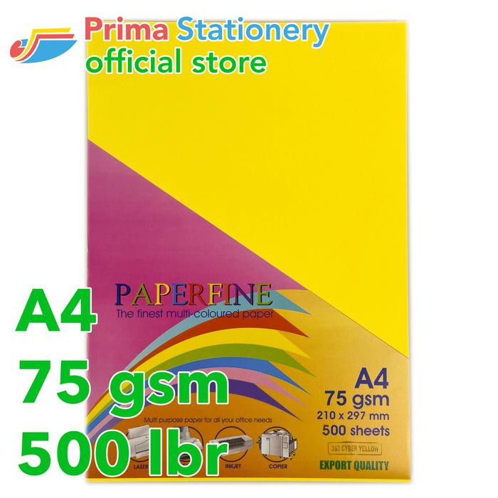 Gambar Paperfine Kertas HVS Warna A4 IT 363 Cyber Yellow Rim isi 500 lbr [TC] dari Prima Stationery Official Kota Administrasi Jakarta Utara Tokopedia