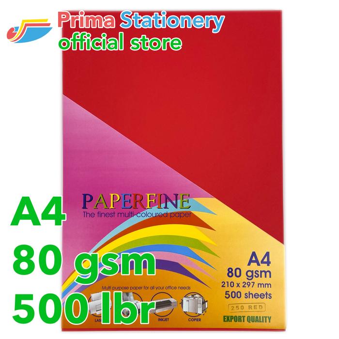 Gambar Paperfine Kertas HVS Warna A4 IT 250 Red Rim isi 500 lbr [TC] dari Prima Stationery Official Kota Administrasi Jakarta Utara Tokopedia