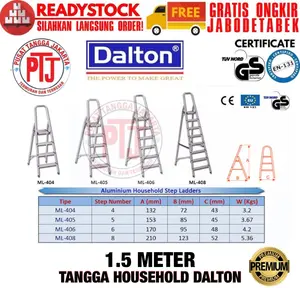 Tangga Alumunium Lipat 5 Step Dalton ML-405 1.5 Meter Tangga 1,5 M