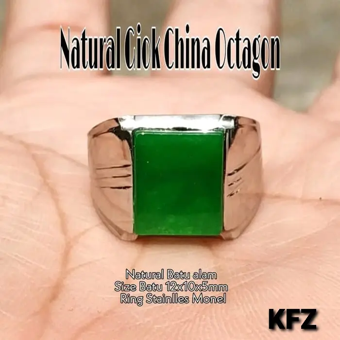 Cincin Akik Giok ijo Aventurine Cocok Untuk Hadiah Free Box 0