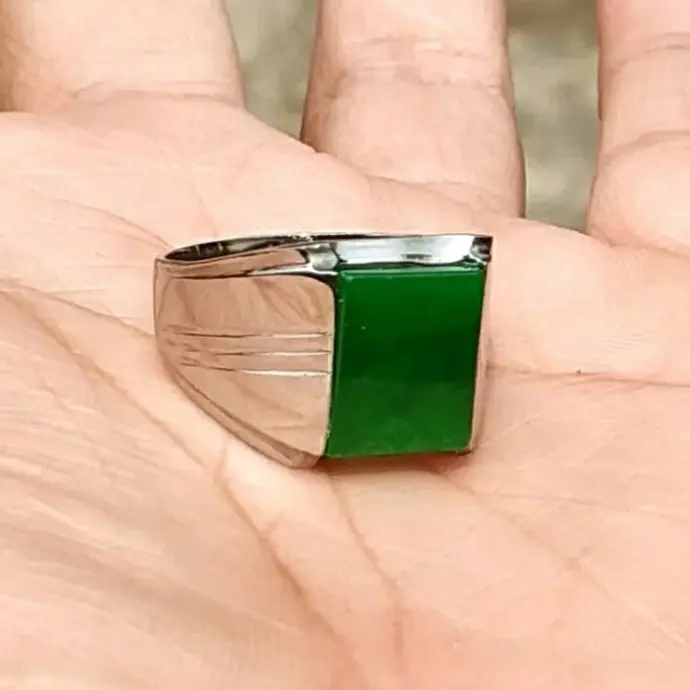 Cincin Akik Giok ijo Aventurine Cocok Untuk Hadiah Free Box 1