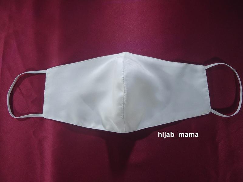 [putih pria] Masker akad Putih Mutiara/ Masker Akad Pengantin earloop 0