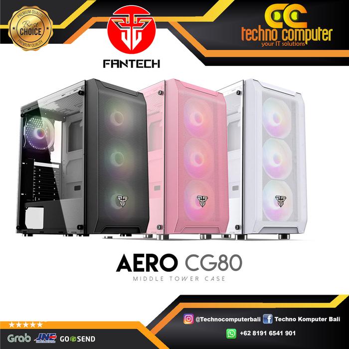 Gambar Fantech AERO CG80 Mid Tower Desktop Case 4 Rainbow Fans Included dari Techno Computer Bali Kota Denpasar Tokopedia