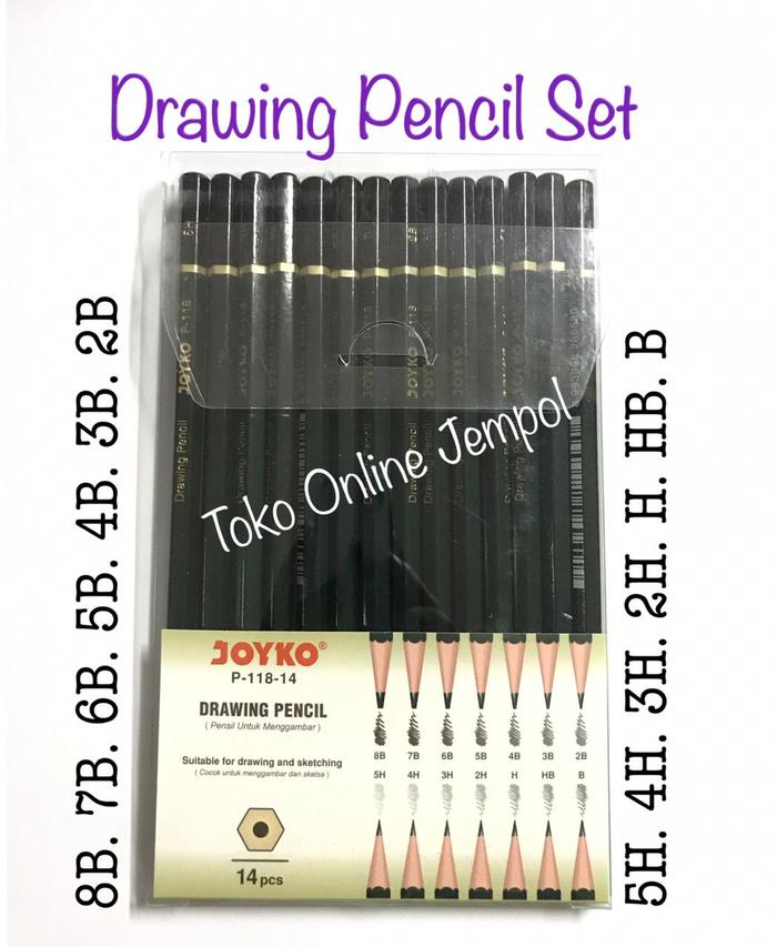 Gambar 14pcs Pensil Gambar Drawing Pencil Set JOYKO P-118-14 sketch ATK1106JY dari Toko Online Jempol Kota Administrasi Jakarta Pusat Tokopedia