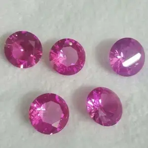 Permata Tabur 1.25 mm Merah Ruby Cubic Zirconia Red Ruby Round Cut