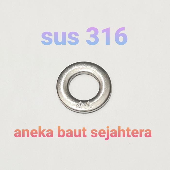 Gambar Ring Plat M6 Stainless 316 - Standar dari ANEKA BAUT SEJAHTERA Kab. Bekasi Tokopedia