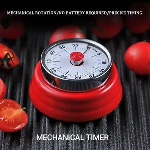 Timer Dapur Mechanical Countdown Timer Stainless Steel With Magnet