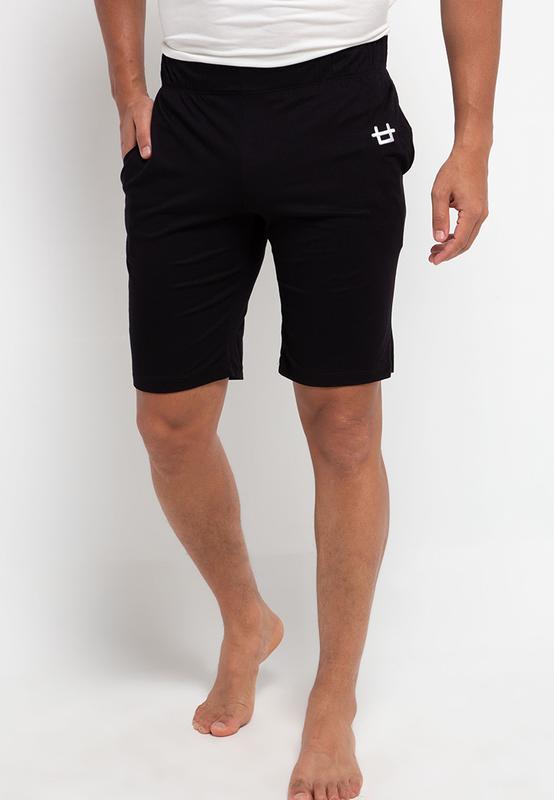 MB076 Instacool Pyjama Celana Pendek Shorts Hitam Logo 0
