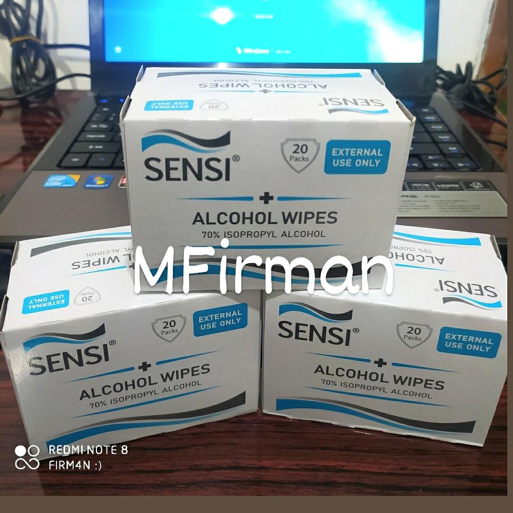 Sensi Alcohol Wipes 70% isopropyl alcohol isi 20pcs