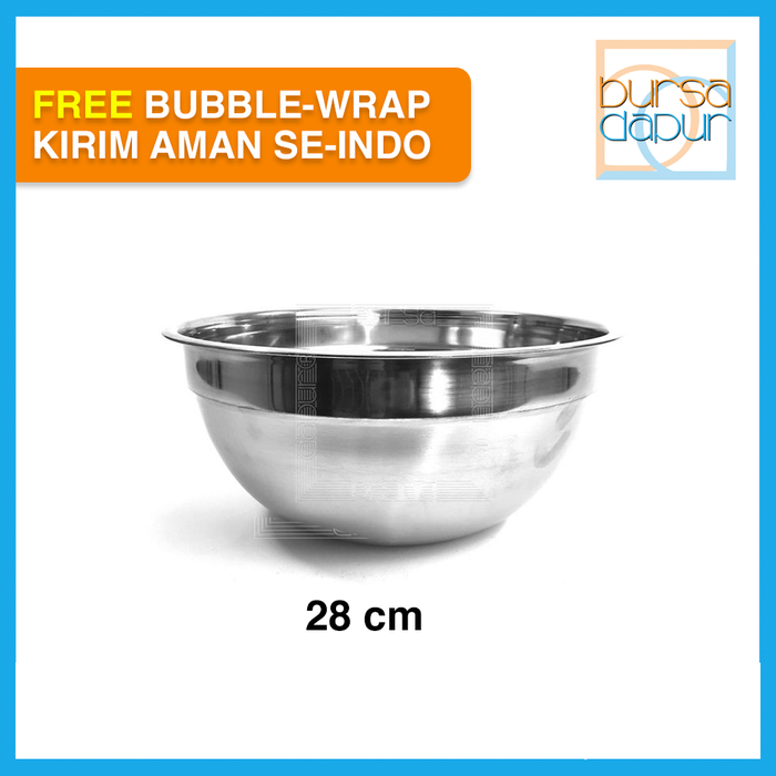 Gambar HM Stainless Steel Mixing Bowl 28 cm - Baskom Tempat Adonan dari Bursa Dapur Mall Kota Administrasi Jakarta Barat Tokopedia