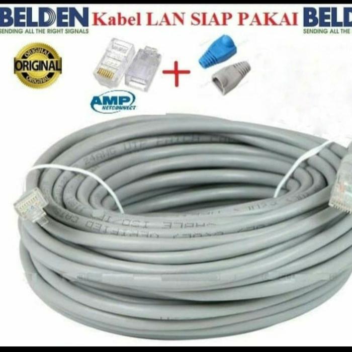 Gambar Belden UTP Cable LAN Cat.5e + konektor + plugboot @ 30 Mtr dari Electric Network Communication Kota Administrasi Jakarta Pusat Tokopedia