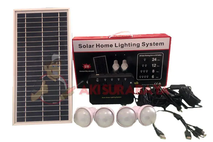 Solar Home Lighting System 8wp 4pc lampu DC