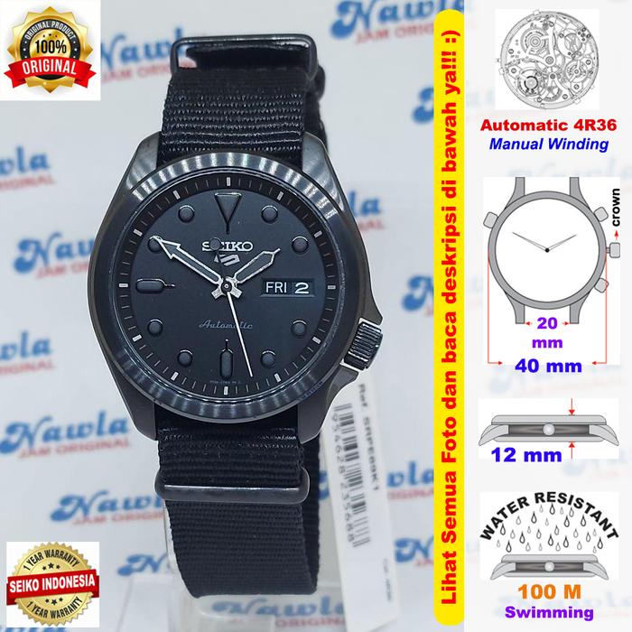 Gambar Seiko 5 Sports SRPE69K1 Automatic Full Black - Jam Tangan Pria SRPE69 dari Nawla_NEW Kota Surabaya Tokopedia