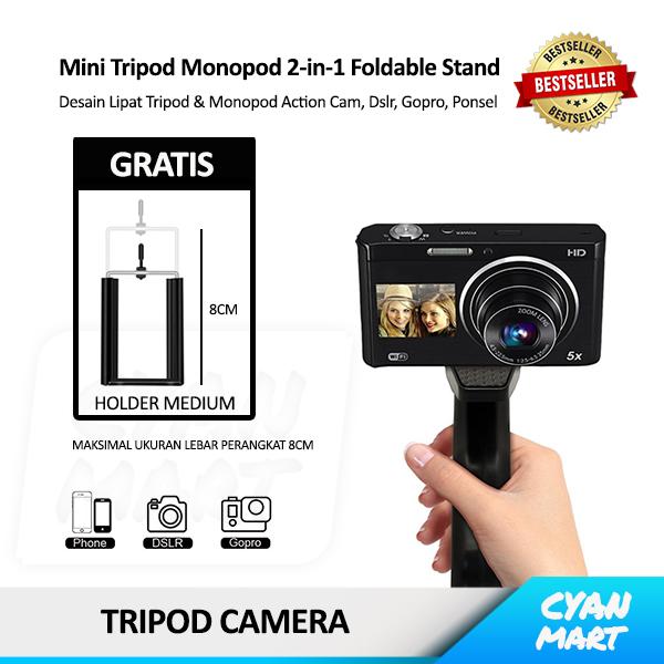 Gambar Tripod HP Mini 2-in-1 Monopod Tongsis Camera DSLR GoPro Action Cam dari CyanMart Kota Administrasi Jakarta Barat Tokopedia