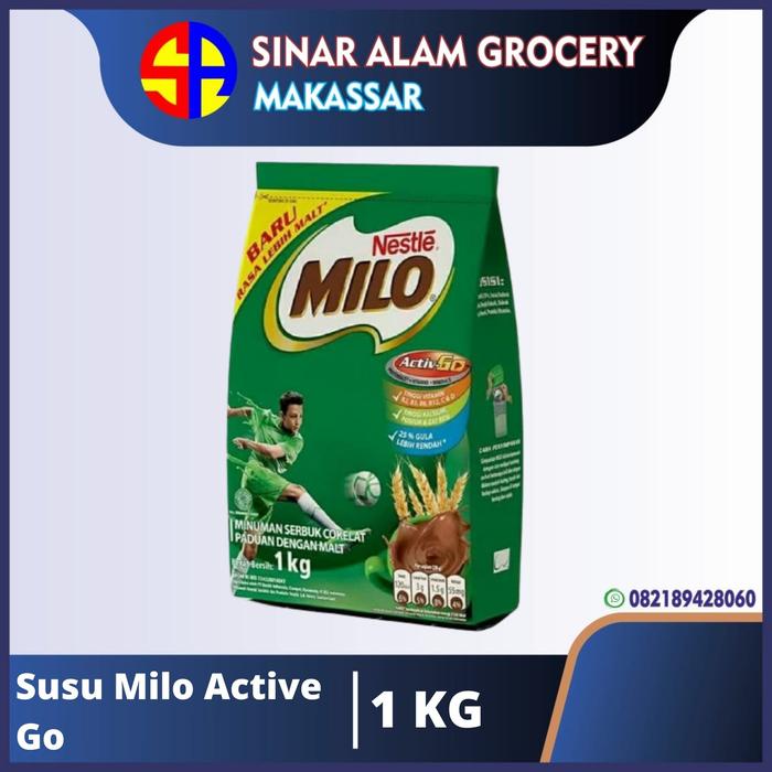 Gambar MILO ACTIVE GO MINUMAN BUBUK RASA COKLAT SUSU BUBUK 1KG EKONOMIS dari Sinar Alam Grocery Kota Makassar Tokopedia