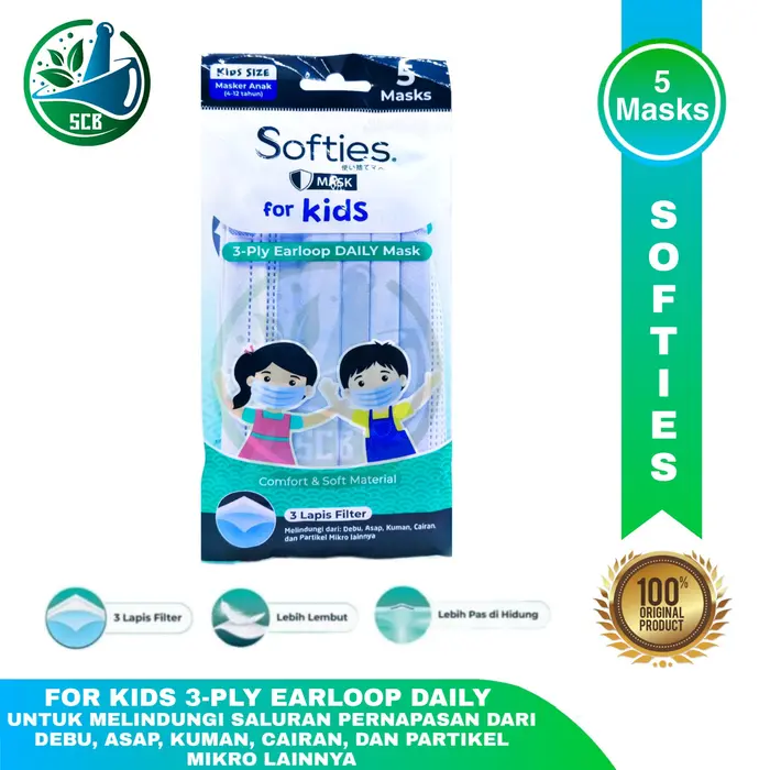 Gambar Masker anak Softies For Kids 3 Ply Earloop Daily / Surgical Masks - Is dari SCB88 Kota Administrasi Jakarta Timur 2 Tokopedia