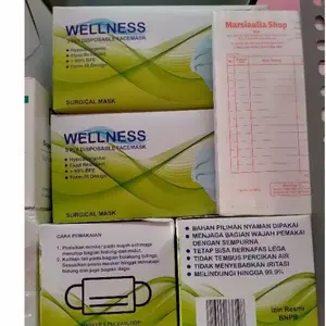 Masker Medis Bedah Wellness 3ply BFE 90% Earloop Wellnes Embos Satuan
