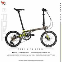 Gambar Element Troy X 10 speed Chromoly Grey Green not dahon fnhon brompton dari Azka bike Kab. Bekasi 1 Tokopedia