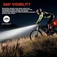Gambar Lampu Sepeda 1 Set Depan + Belakang LED USB Charger Anti Air Recharge dari Merpati Batavia Kota Tangerang Selatan 2 Tokopedia