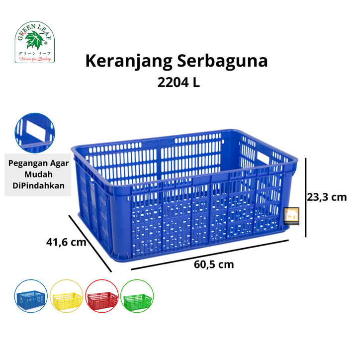 Gambar Container / Keranjang Industri Sebaguna 2204 L Green Leaf dari Yellow90 OnlineShop Kota Administrasi Jakarta Utara Tokopedia