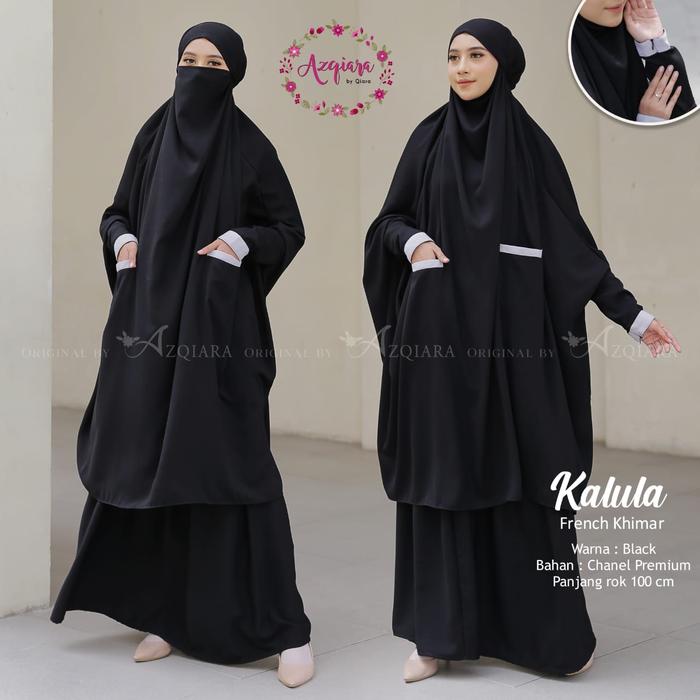 Gambar Kalula french khimar terbaru setelan busana muslim cadar hitam dari Wirawan Asli Kab. Sukoharjo Tokopedia